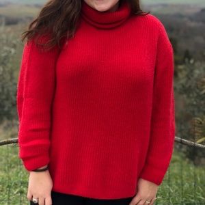 Red Turtleneck Sweater by Subdued